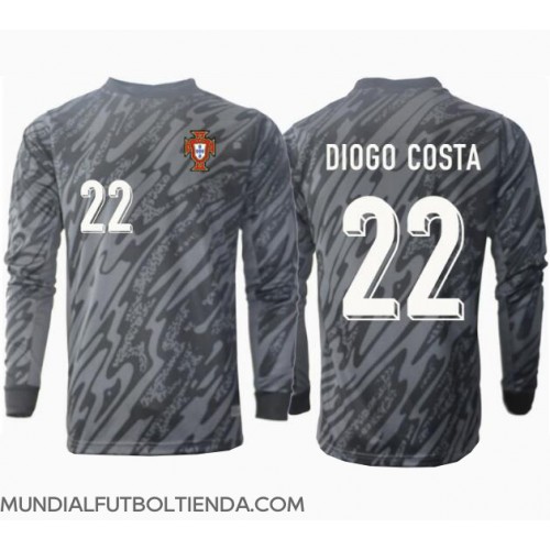 Camiseta Portugal Diogo Costa #22 Portero Segunda Equipación Replica Eurocopa 2024 mangas largas